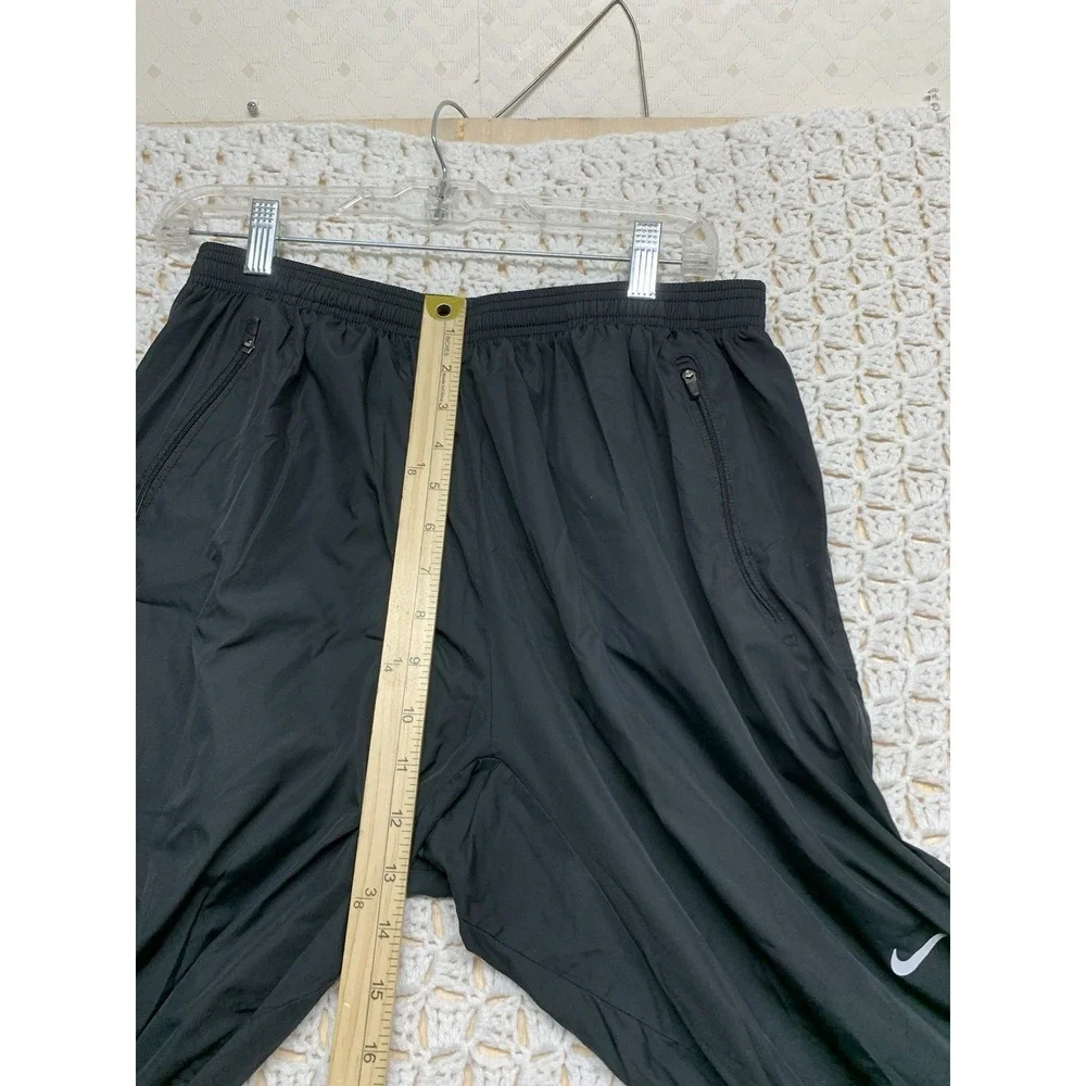 Nike Track Water Windbreaker Pants Men Sz L Black Running Activewear Zip‎ Ankle